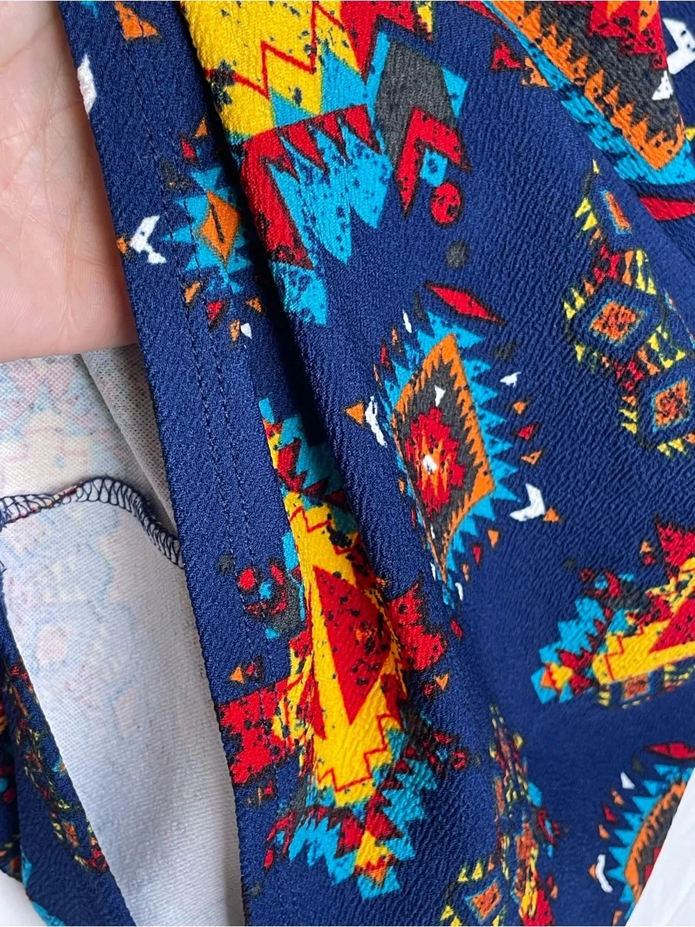 LuLaRoe Women’s Navy Aztec Geometric Midi Skirt